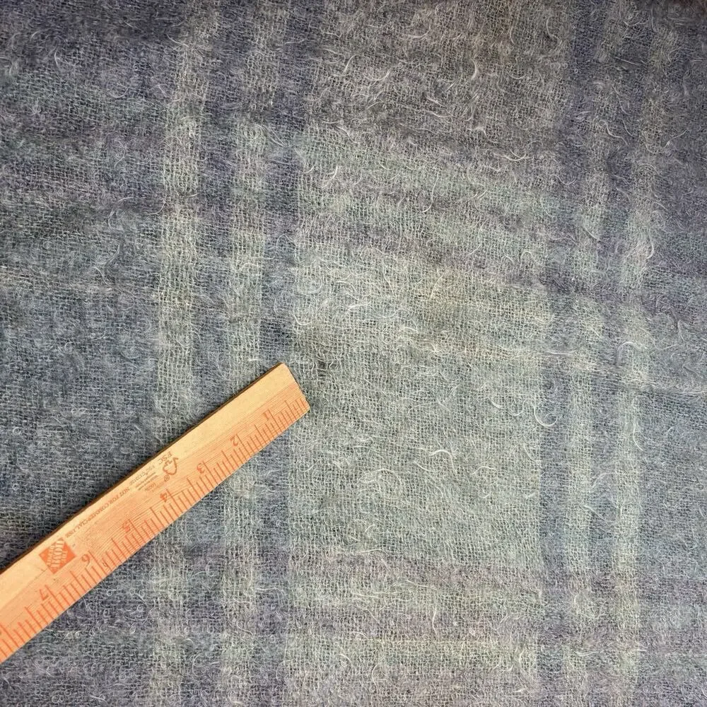 Vintage 1970s 80s Hudson’s Bay 100% Mohair Plaid Made In Scotland 50x65” Throw